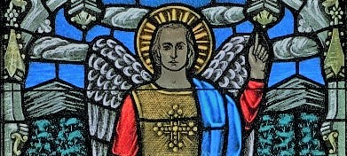 St Michael the Archangel stained glass cropped